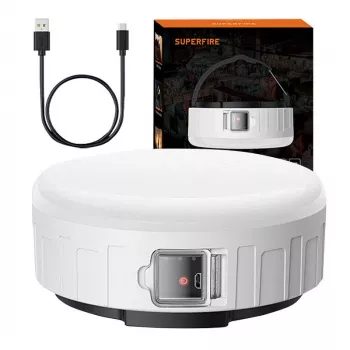 Superfire T25 lámpara de camping, 400 lm, USB, 3 modos