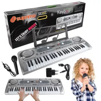 SUPRIMO 824 Teclado USB con micrófono para aprender jugando, para niños