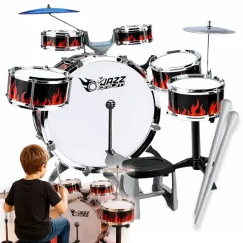 SUPRIMO K-DRUMS 2 Batería infantil grande con 6 tambores, rojo/negro