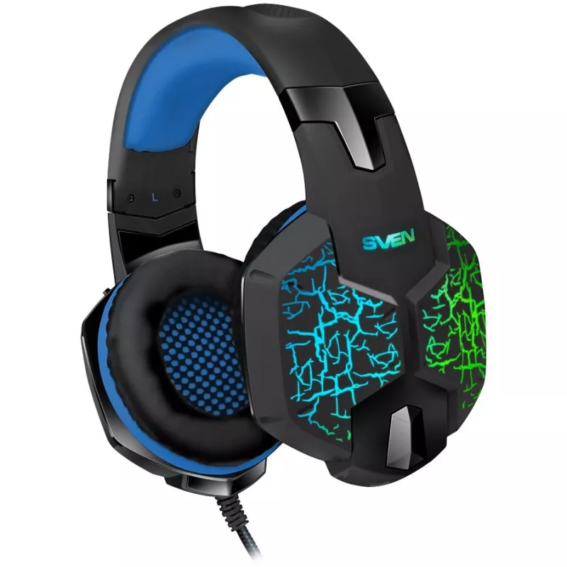 Auriculares gaming SVEN AP-U980MV, USB, LED, 7.1, Negro-Azul