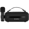 SVEN PS-255 altavoz, negro (12W, Bluetooth, FM, USB, micrófono de karaoke, 3600mAh)