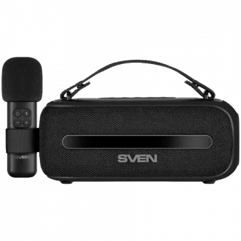 SVEN PS-255 altavoz, negro (12W, Bluetooth, FM, USB, micrófono de karaoke, 3600mAh)