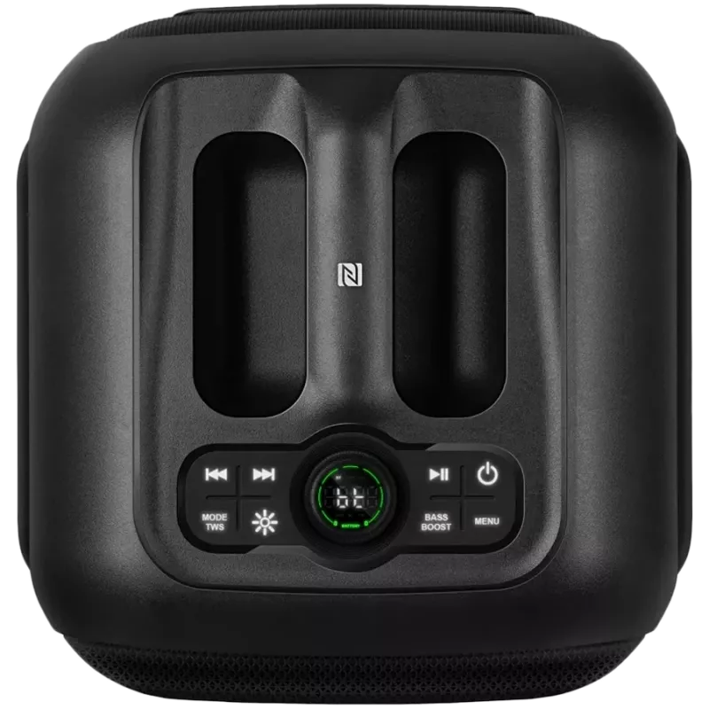 SVEN PS-880 altavoz Bluetooth portátil, 110W RMS, TWS, FM, USB, microSD, pantalla LED, batería de litio, negro