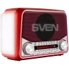 SVEN SRP-150 altavoz portátil, rojo (3W, Bluetooth, FM/AM/SW, USB, microSD, linterna, batería)