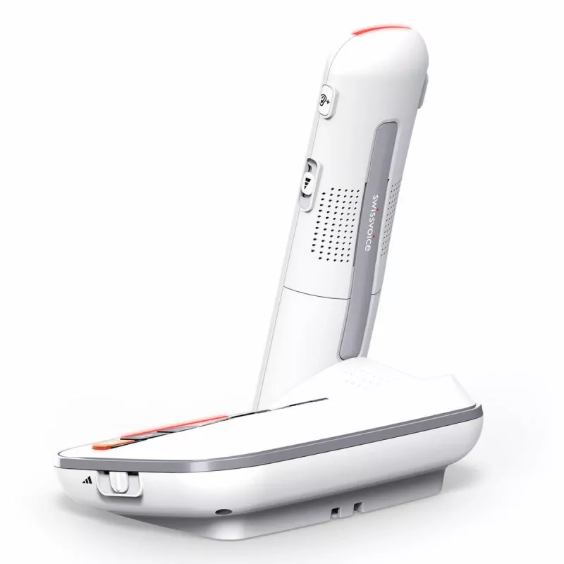 Teléfono inalámbrico DECT Swissvoice Xtra 2355 con contestador automático e identificación de llamadas, Blanco