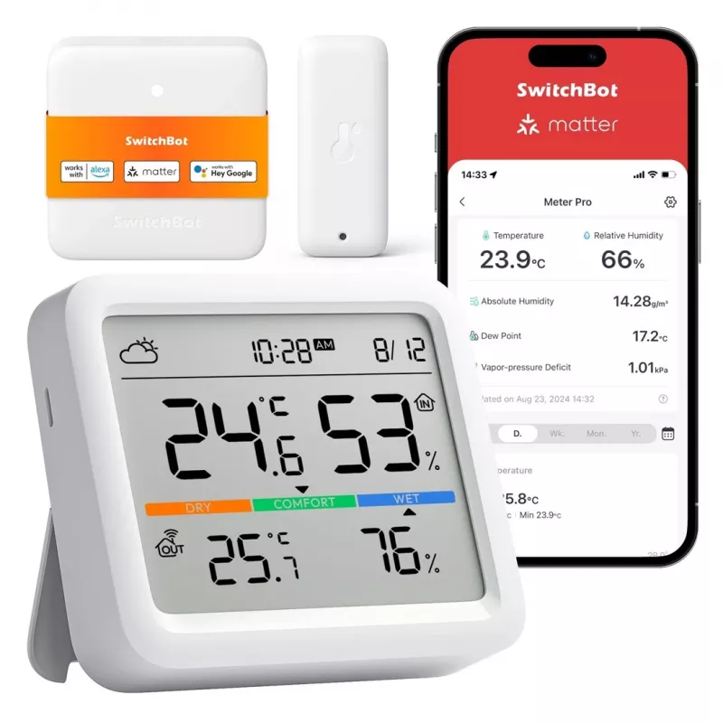 SwitchBot Meter Pro Estación meteorológica Termómetro Higrómetro Blanco