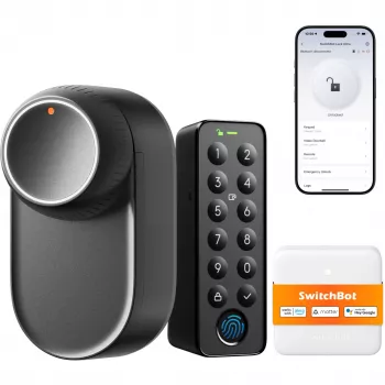 SwitchBot Ultra Touch pack negro, Lock Ultra negro, Keypad Touch, Hub Mini
