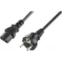 Sygonix SY-5243880 Cable de alimentación en espiral CEE 7/7 a IEC C13 2,5m Negro