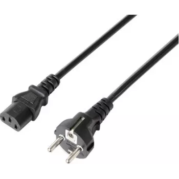 Sygonix SY-5243888 cable de alimentación Schuko a IEC C13 de 3 m, H05VV-F 3G0.75, 10A/250V, negro