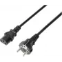 Sygonix SY-5243888 cable de alimentación Schuko a IEC C13 de 3 m, H05VV-F 3G0.75, 10A/250V, negro