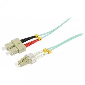 SYNERGY21 Cable de parcheo de fibra óptica 10 m LC-SC dúplex 50/125 µm OM3 LSZH aqua 2 mm