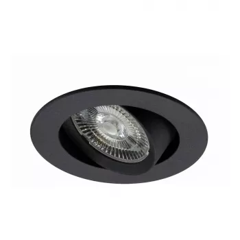 SYNERGY21 Helios foco LED de techo empotrable negro redondo orientable blanco cálido 5W 400lm 2700K