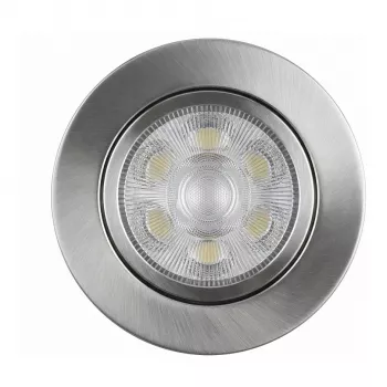 SYNERGY21 Foco LED de techo empotrable Helios Plata - Redondo + Orientable - Blanco cálido