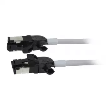 Synergy21 Cable de parcheo RJ45, CAT6A 500M, 3 m, Gris, S/FTP, Slimline Redondo d=4,5 mm, TPE/LSZH (Superflex), AWG28, con conector macho CAT7, conector giratorio