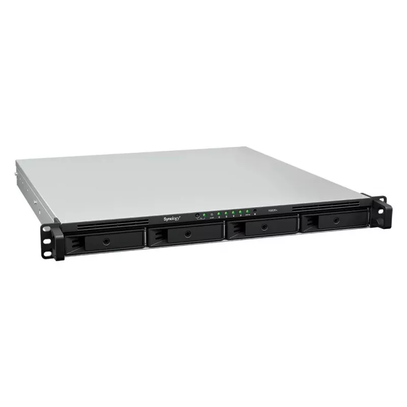 Synology RS826+ NAS 4 bahías rackmount 1U, AMD Ryzen V1500B, 4GB DDR4 ECC, 4x 1GbE, sin discos