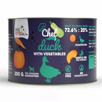 SYTA MICHA Chef pato con verduras alimento húmedo monoproteico para perros 200g