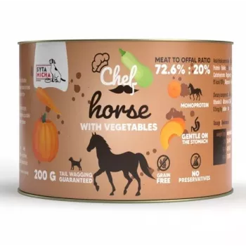 SYTA MICHA Chef Horse with Vegetables Mono comida húmeda para perros 200g