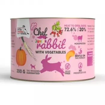 SYTA MICHA Chef Junior Conejo con verduras Mono Alimento húmedo para perros 200g