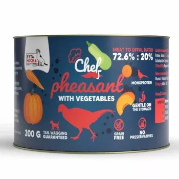 SYTA MICHA Chef faisán con verduras alimento húmedo monoproteico para perros 200g