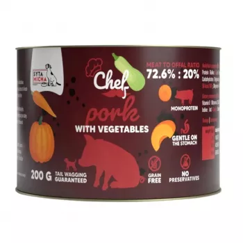 SYTA MICHA Chef Pork with Vegetables comida húmeda monoproteica para perros 200g