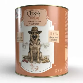 SYTA MICHA Classic Mono Horse con frambuesas y tupinambo - Alimento húmedo para perros - 800g