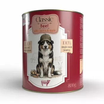 Syta Micha Comida húmeda sin cereales para perros con ternera y zanahoria – Lata de 800g