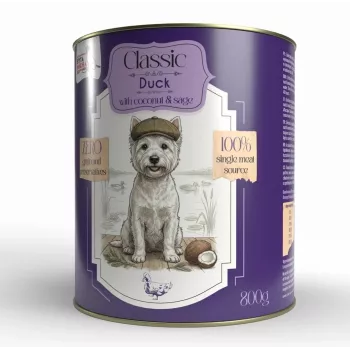 Syta Micha Alimento húmedo para perros pato con coco, sin cereales, 800g lata