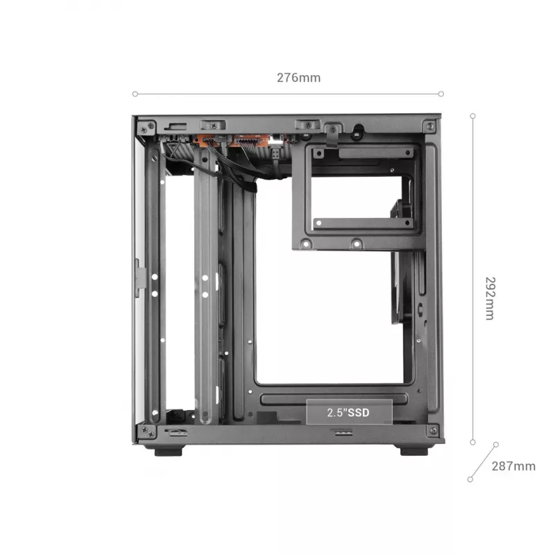 TACENS MARS MC-CUBE caja Micro-ATX, negra, cristal templado, ARGB, USB-C