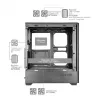 TACENS MARS MC-QUANTUM Caja semitorre ATX con 3 ventiladores FDB de 120mm + 1 ventilador ARGB de 120mm, USB-C, cristal templado, negro