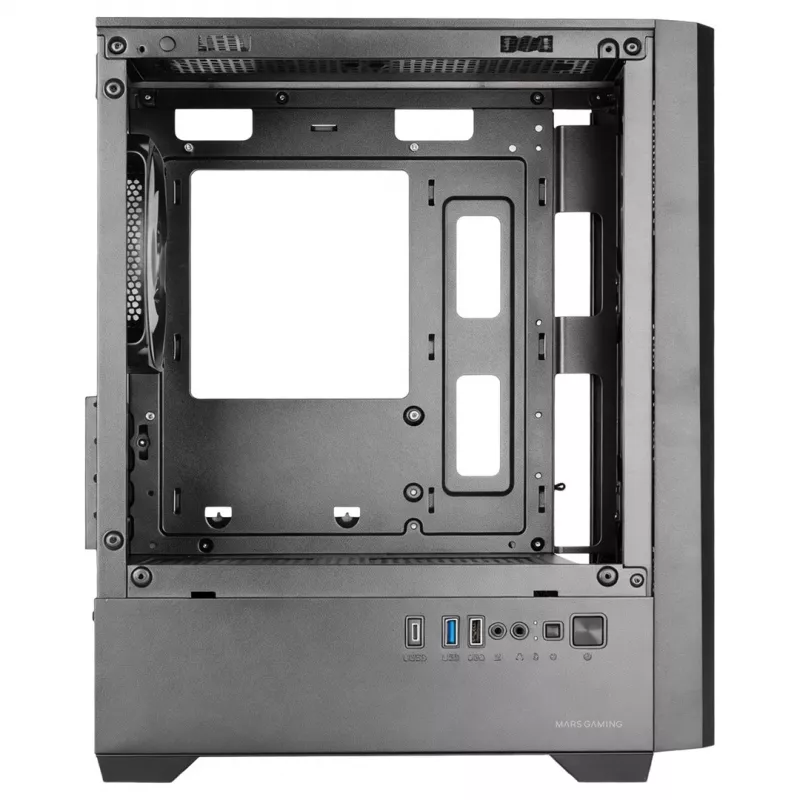 TACENS MARS MC-QUANTUM Caja semitorre ATX con 3 ventiladores FDB de 120mm + 1 ventilador ARGB de 120mm, USB-C, cristal templado, negro