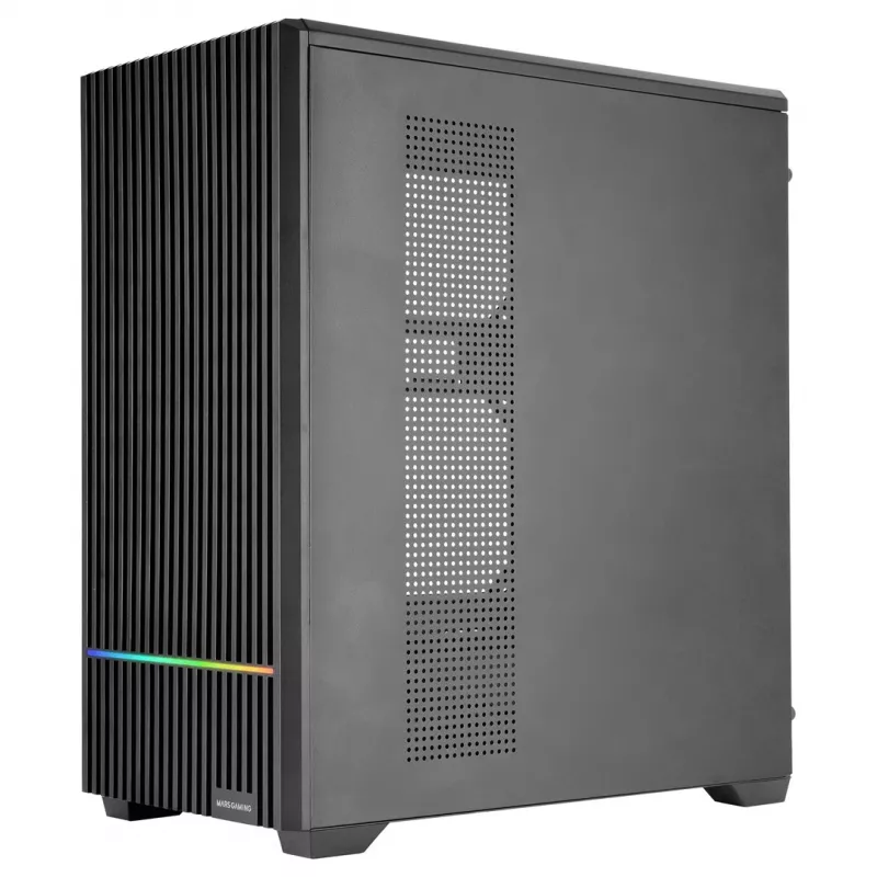 TACENS MARS MC-QUANTUM Caja semitorre ATX con 3 ventiladores FDB de 120mm + 1 ventilador ARGB de 120mm, USB-C, cristal templado, negro