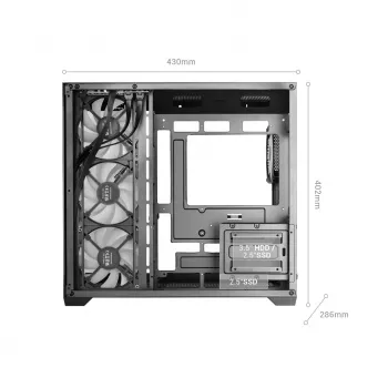 TACENS MARS MC-V5 caja ATX Mid-Tower 4xARGB USB-C con cristal templado