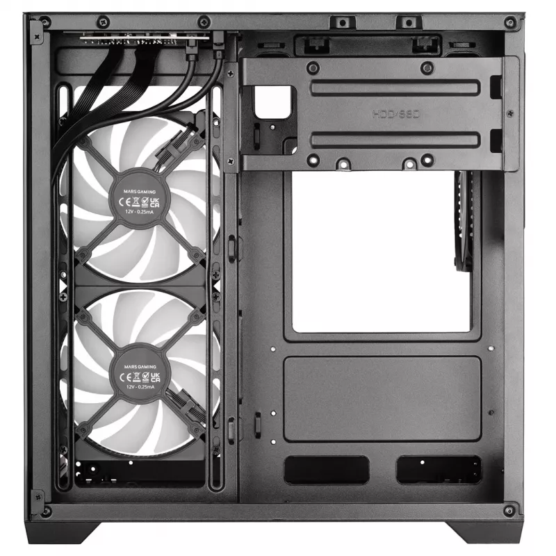 TACENS MARS MC-VIEW3 caja Micro-ATX con 3 ventiladores ARGB, USB-C, cristal templado