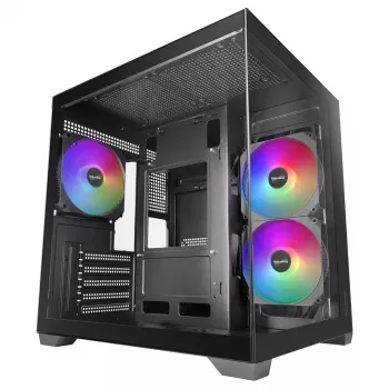 TACENS MARS MC-VIEW3 caja Micro-ATX con 3 ventiladores ARGB, USB-C, cristal templado