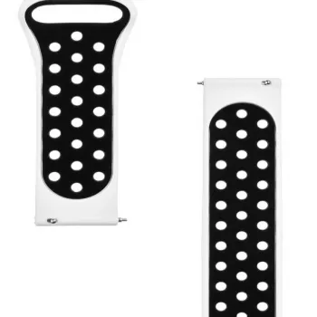 Correa doble de silicona para reloj de 20mm táctica blanca y negra