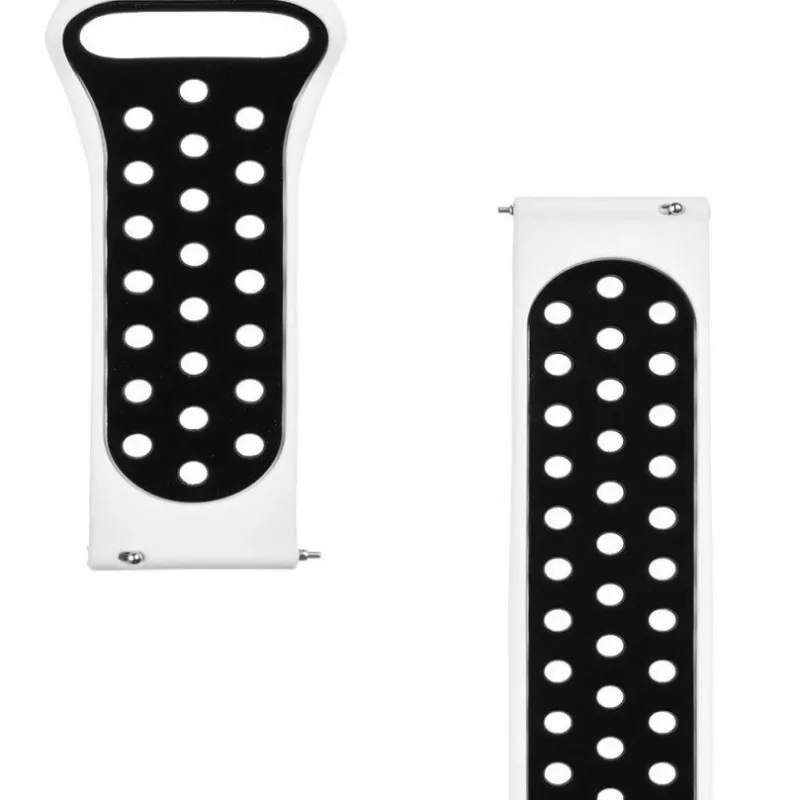 Correa doble de silicona para reloj de 20mm táctica blanca y negra