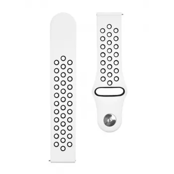 Correa doble de silicona para reloj de 20mm táctica blanca y negra