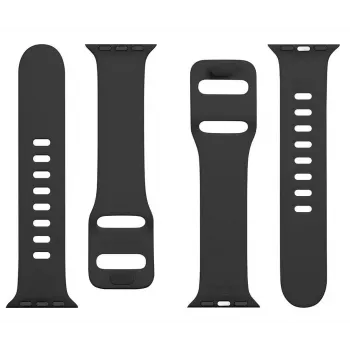 Correa de silicona táctica para Apple Watch 38/40/41mm con hebilla de aguja negra