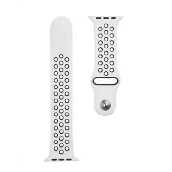 Tactical Apple Watch 42/44/45mm Doble Correa de Silicona Blanco Negro