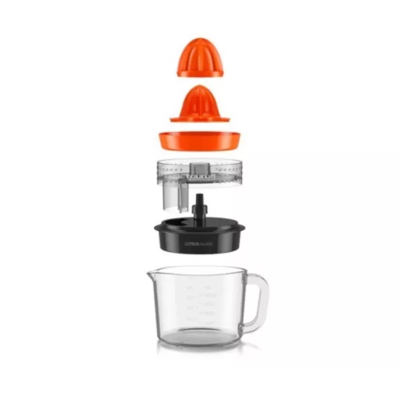 Exprimidor eléctrico Taurus Citrus Glass 30 W 1 L recipiente de vidrio negro rojo transparente
