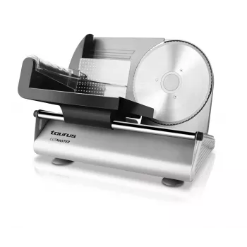 Cortadora de fiambres eléctrica Taurus Cutmaster máquina de cocina 150 W Negra, Acero inoxidable
