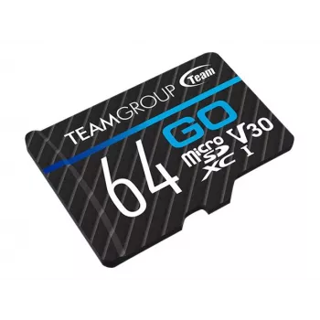 Team Group GO Card MicroSDXC 64GB UHS-I U3 Speed Class 10 V30 A1 con adaptador SD - negro