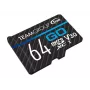 Team Group GO Card MicroSDXC 64GB UHS-I U3 Speed Class 10 V30 A1 con adaptador SD - negro