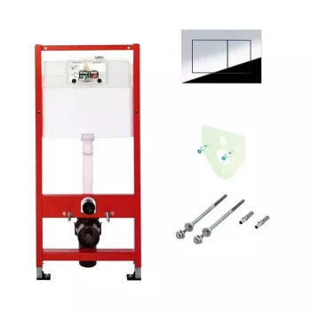 Tece Frame 9400412 con placa de accionamiento y junta para WC suspendido