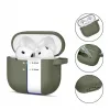 Tech-Protect Funda de silicona con gancho para Apple AirPods 4 verde oliva