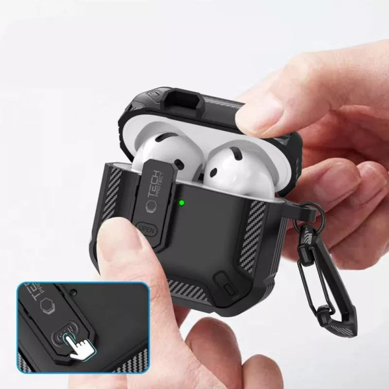 Tech-Protect Carbonox funda para AirPods 4 - negra