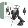 Tech-Protect CM15W-V1 soporte universal de móvil para coche con cargador Qi de 15W para salpicadero y rejilla de ventilación - negro