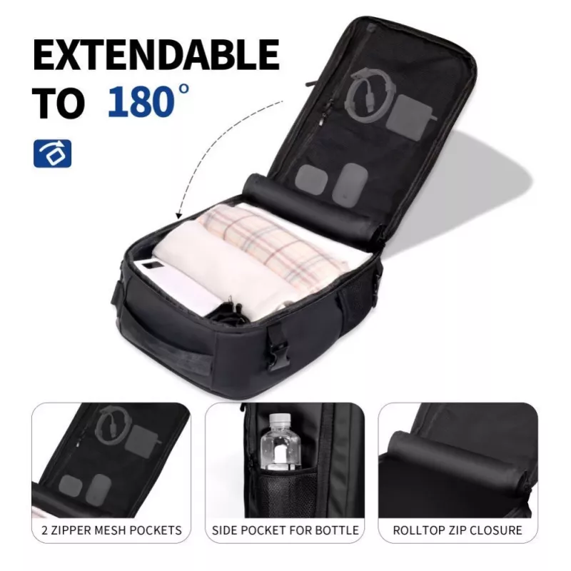 Tech-Protect Defender S50 mochila para Ryanair y Wizzair, 20L con compartimento para portátil - negra