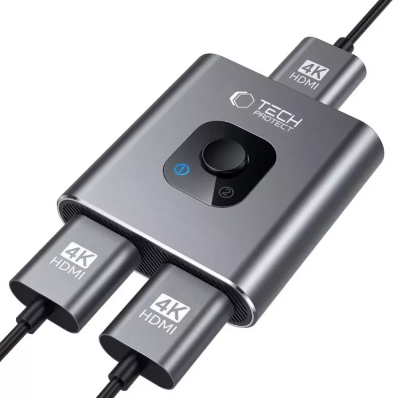 Tech-Protect Adaptador hub USB-C HB07 2 en 1 HDMI 4K 60Hz - gris