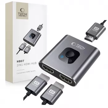 Tech-Protect Adaptador hub USB-C HB07 2 en 1 HDMI 4K 60Hz - gris
